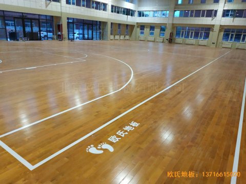 寧夏銀川試驗中學籃球館體育地板安裝