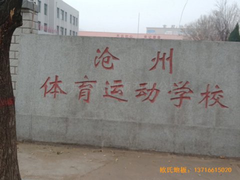 河北滄州體育學校籃球館體育地板施工